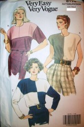 8174 EZ VOGUE PULLOVER LOOSE COLOR BLOCK TOP PATTERN 14-18, 20-24 CHOICE